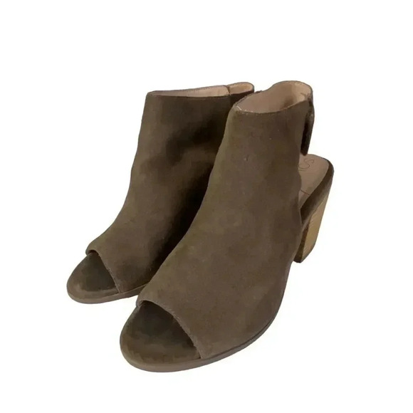 Sole Society Women's Suede Peep-Toe Ankle Booties Brown Size 6.5 A994 - Picture 1 of 8